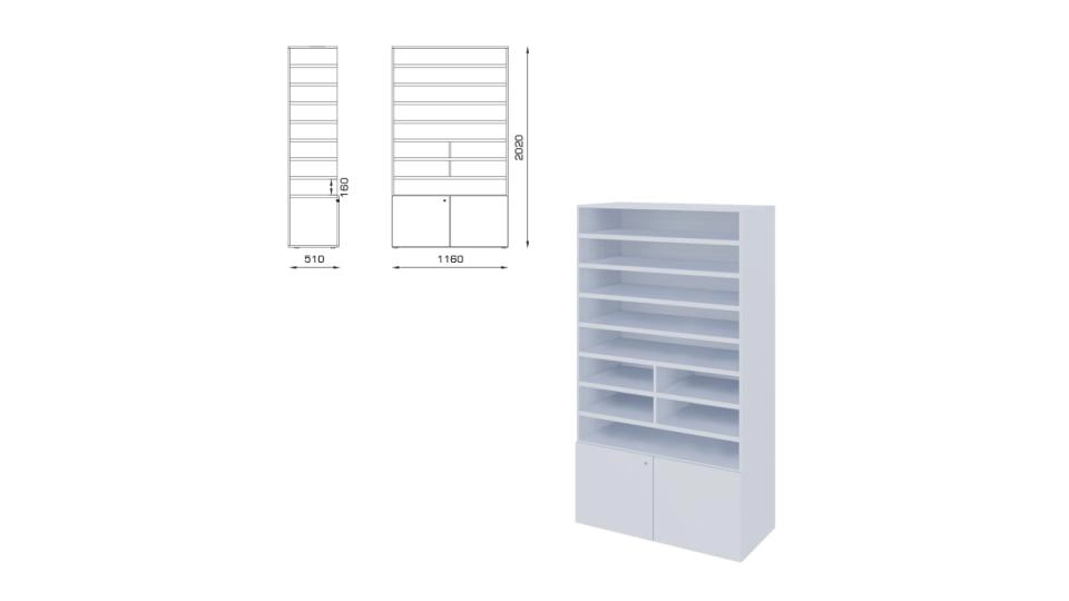 Alsanit regał z laminowanej płyty wiórowej